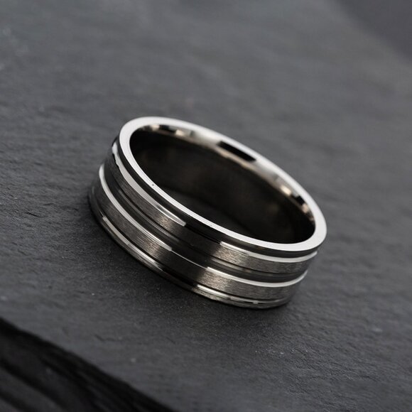 3/$35 Men's Stainless Steel Silver Brushed Finish Ring Wedding Fashion Band - Picture 5 of 7